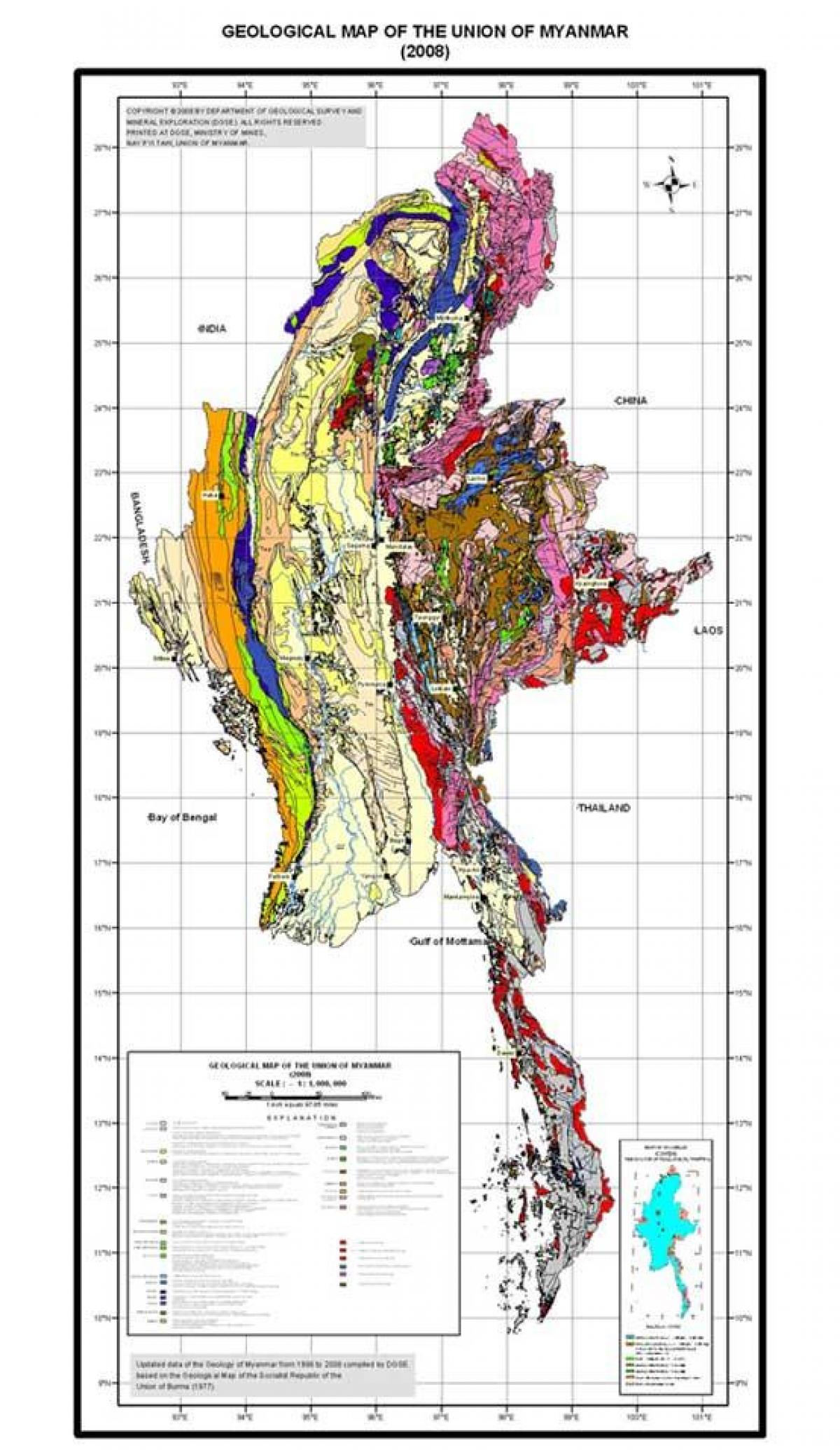 Peta geologi Myanmar 2008