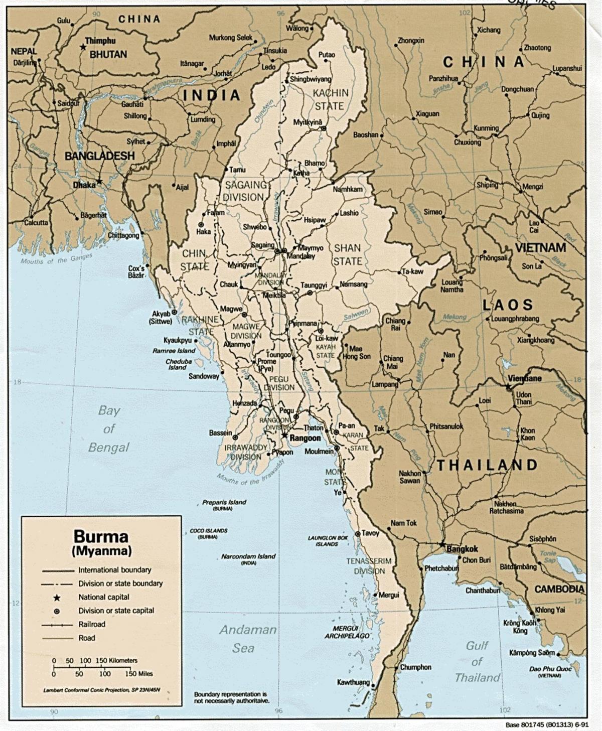 myanmar Burma peta