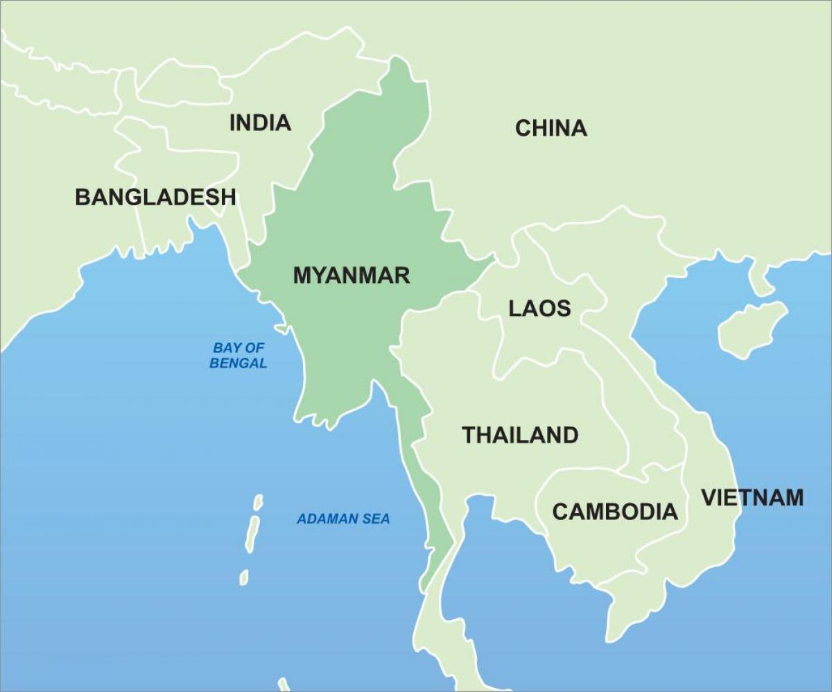 Myanmar di asia peta