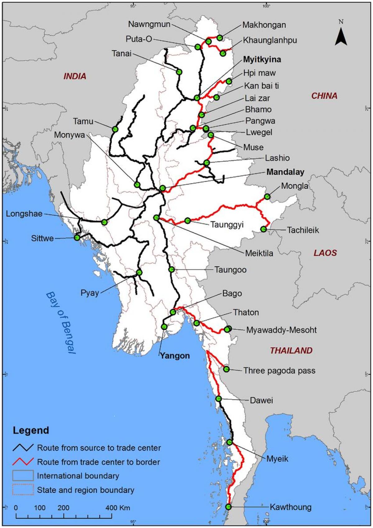 Myanmar peta jalan detail