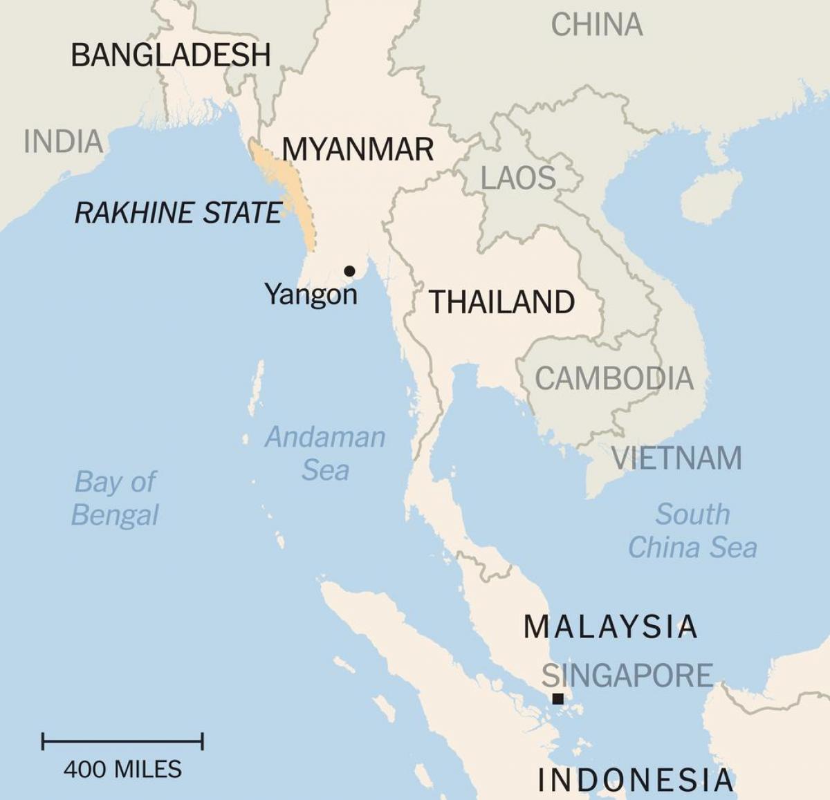 rakhine negeri Myanmar peta